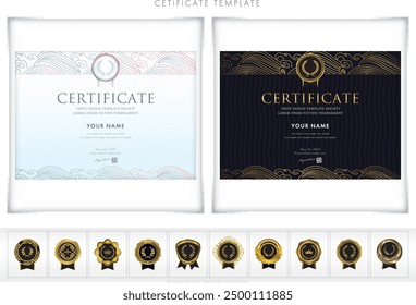 Award certificate template design landscape orientation 159