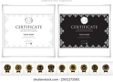 Award certificate template design landscape orientation 161