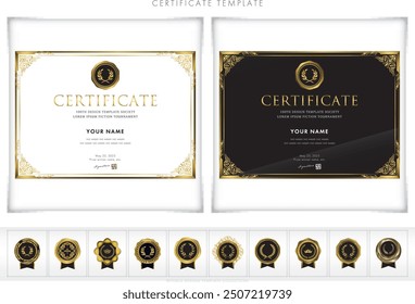 Award certificate template design landscape orientation 165