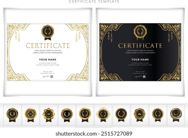 Award certificate template design landscape orientation 175