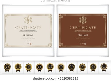 Award certificate template design landscape orientation 177