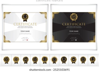 Award certificate template design landscape orientation 183