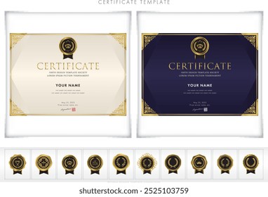 Award certificate template design landscape orientation 184