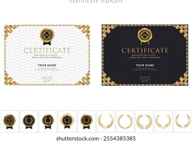 Award certificate template design landscape orientation 191