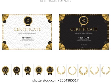 Award certificate template design landscape orientation 192