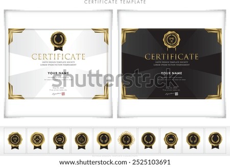 Award certificate template design landscape orientation 183