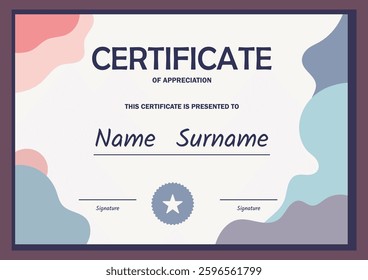 Award certificate template, Elegant certificate design template. Vector illustration