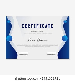 Award certificate template with gradient background design