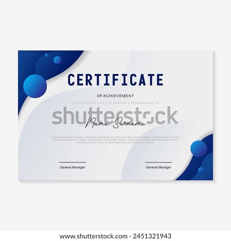 Award certificate template with gradient background design