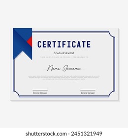 Plantilla de certificado de premio con diseño de fondo simple