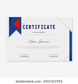 Award certificate template with simple background design
