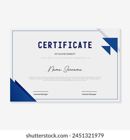 Award certificate template with simple background design