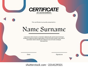 Award Certificate Template. Stylish geometric design abstract geometric certificate