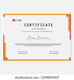 award certificate vector design template