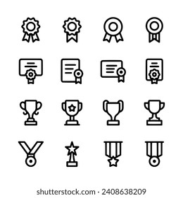 Award and Certification icon set