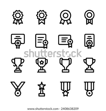 Award and Certification icon set