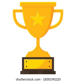 Award championship trophy cup vector icon. Trophy award cup gold prize champion win victory. illustration graphic design
