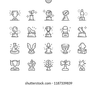 Award Collection Well-crafted Pixel Perfect Vector Thin Line Icons 30 2x Grid for Web Graphics and Apps. Simple Minimal Pictogram