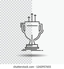 Award, Competitive, Cup, Edge, Prize Line Icon On Transparent Background. Black Icon Vector Illustration