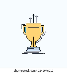 award, competitive, cup, edge, prize Flat Icon. green and Yellow sign and symbols for website and Mobile appliation. vector illustration