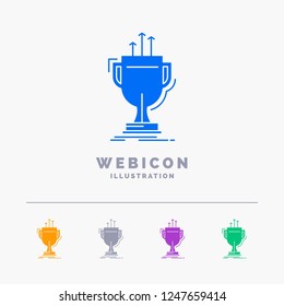 award, competitive, cup, edge, prize 5 Color Glyph Web Icon Template isolated on white. Vector illustration