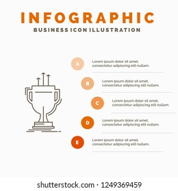 award, competitive, cup, edge, prize Infographics Template for Website and Presentation. Line Gray icon with Orange infographic style vector illustration