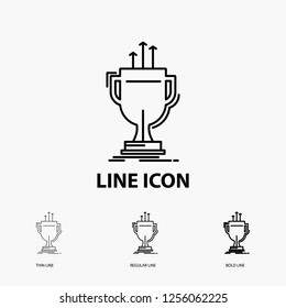 Award, Competitive, Cup, Edge, Prize Icon In Thin, Regular And Bold Line Style. Vector Illustration