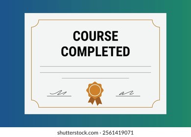 Award of Completion, Recognizing Your Commitment to Learning and Achievement in This Course