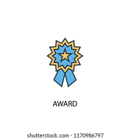 award concept 2 colored line icon. Simple yellow and blue element illustration. award concept outline symbol design from success set
