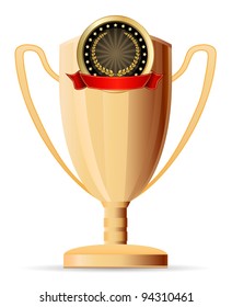 award cup with emblem