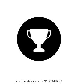 Award cup icon in black round