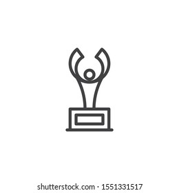 Award cup line icon. linear style sign for mobile concept and web design. Champion trophy cup outline vector icon. Symbol, logo illustration. Vector graphics