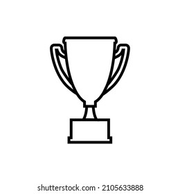 Award cup line icon, vector outline logo isolated on white background