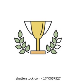 Award, cup, petals icon. Simple outline colored vector of award icons for ui and ux, website or mobile application
