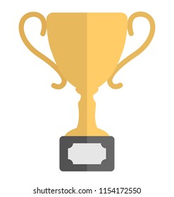 
An award in a cup shape used as as victory symbol, trophy 
