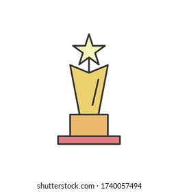 Award, cup, star icon. Simple outline colored vector of award icons for ui and ux, website or mobile application