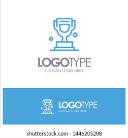 Award, Cup, Trophy, Canada Blue outLine Logo with place for tagline