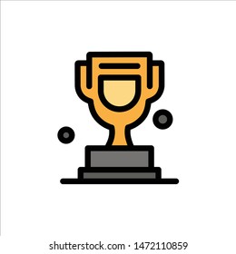 Award, Cup, Trophy, Canada  Flat Color Icon. Vector icon banner Template