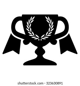 Award Cup vector icon. Style is flat symbol, black color, rounded angles, white background.