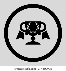 Award Cup vector icon. Style is flat rounded symbol, black color, rounded angles, light gray background.