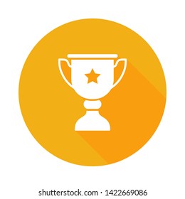 Award cup vector icon. Trophy sign. Champion's cup icon with star