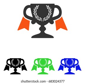 Award Cup vector pictogram. Illustration style is a flat iconic colored symbol with different color versions.