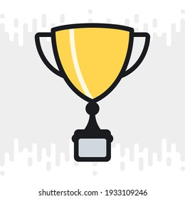 Award cup, winner cup or champion cup icon. Business success concept. Simple color version on a light gray background
