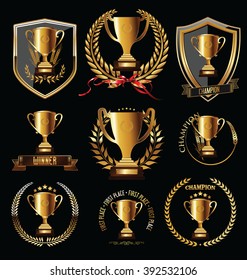 Award design black and golden Labels collection