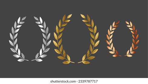 prämierter Design, Vektorgold, Silber und Bronze