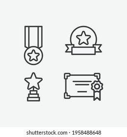 Award Diploma Best Flat Design Icon Set