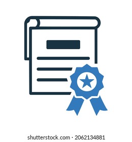 Award, diploma, certificate icon. Simple editable vector illustration.