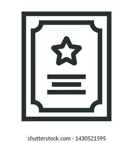 award diploma - minimal line web icon. simple vector illustration. concept for infographic, website or app.