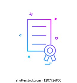 Award document file prize ribbon icon vector design