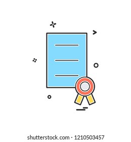 Award document file prize ribbon icon vector design